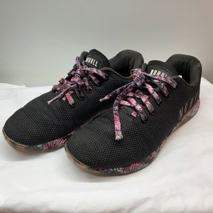 NoBull Black Floral Trainer Crossfit Shoes Women's Size 8